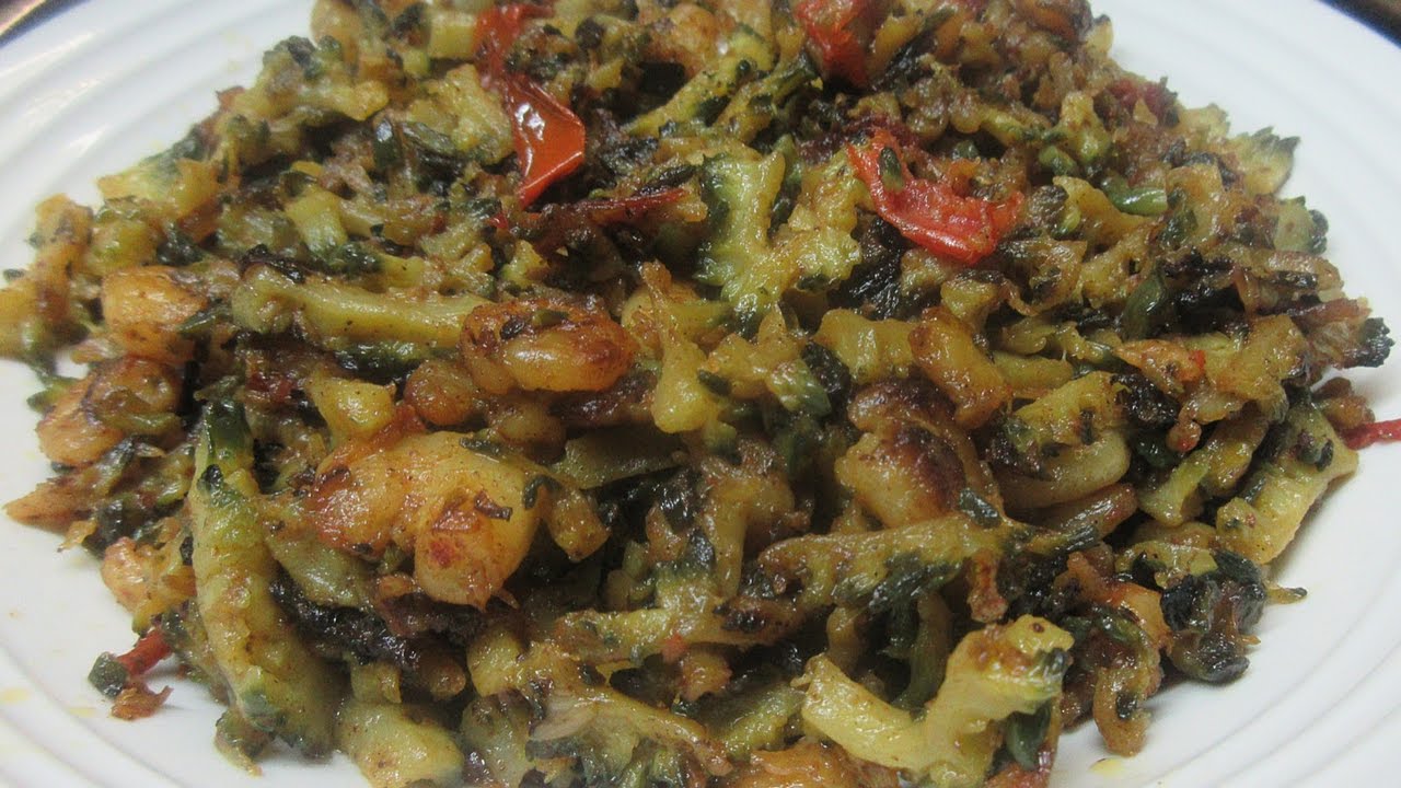Fried Karela (Bitter Melon) with Shrimp step by step Recipe Video II Real Nice Guyana.