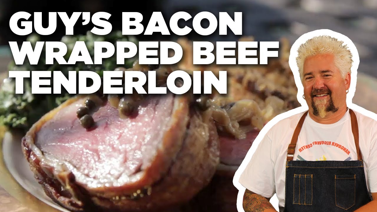 Guy Fieri and His Dad Cook Bacon Wrapped Beef Tenderloin | Guy’s Big Bite | Food Network