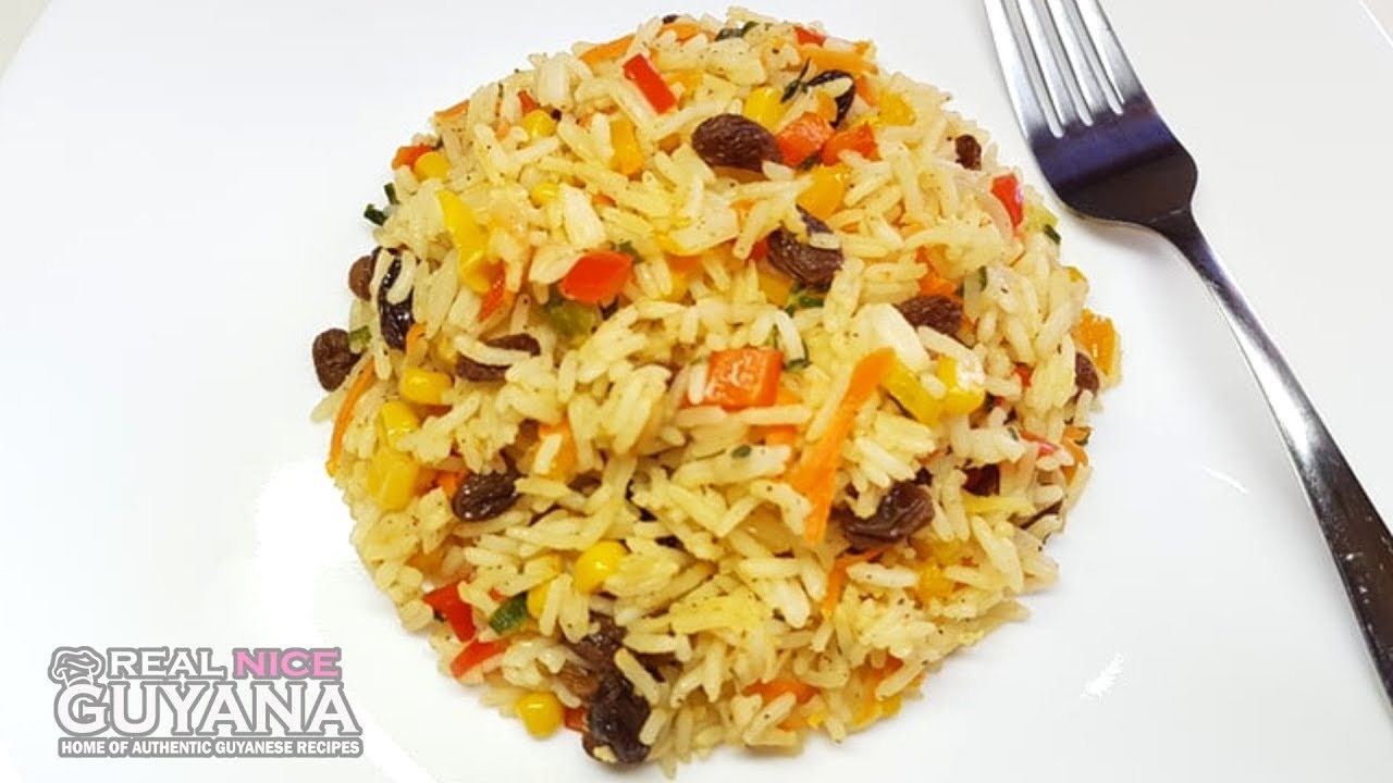 Raisin rice, step by step Recipe Video II Real Nice Guyana.