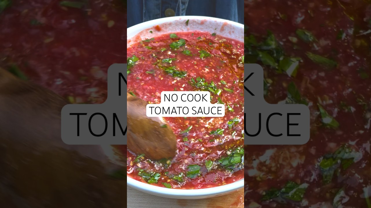 No Cook Tomato Sauce! #shorts #pastasauce #tomatosauce #easyrecipe