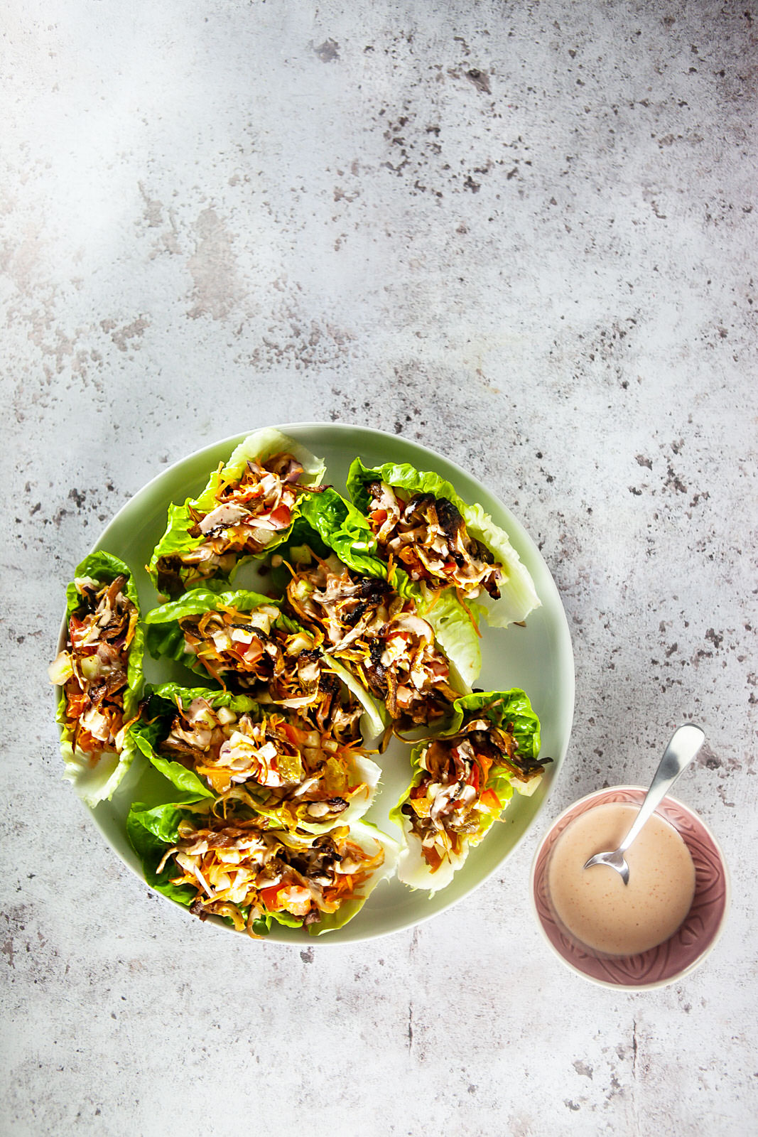 Curried oyster mushroom lettuce wraps