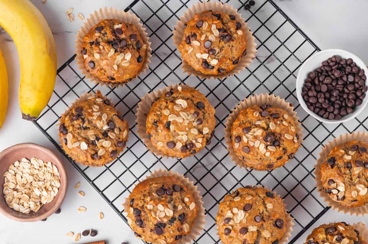 Banana Oatmeal Muffins | Jessica in the Kitchen