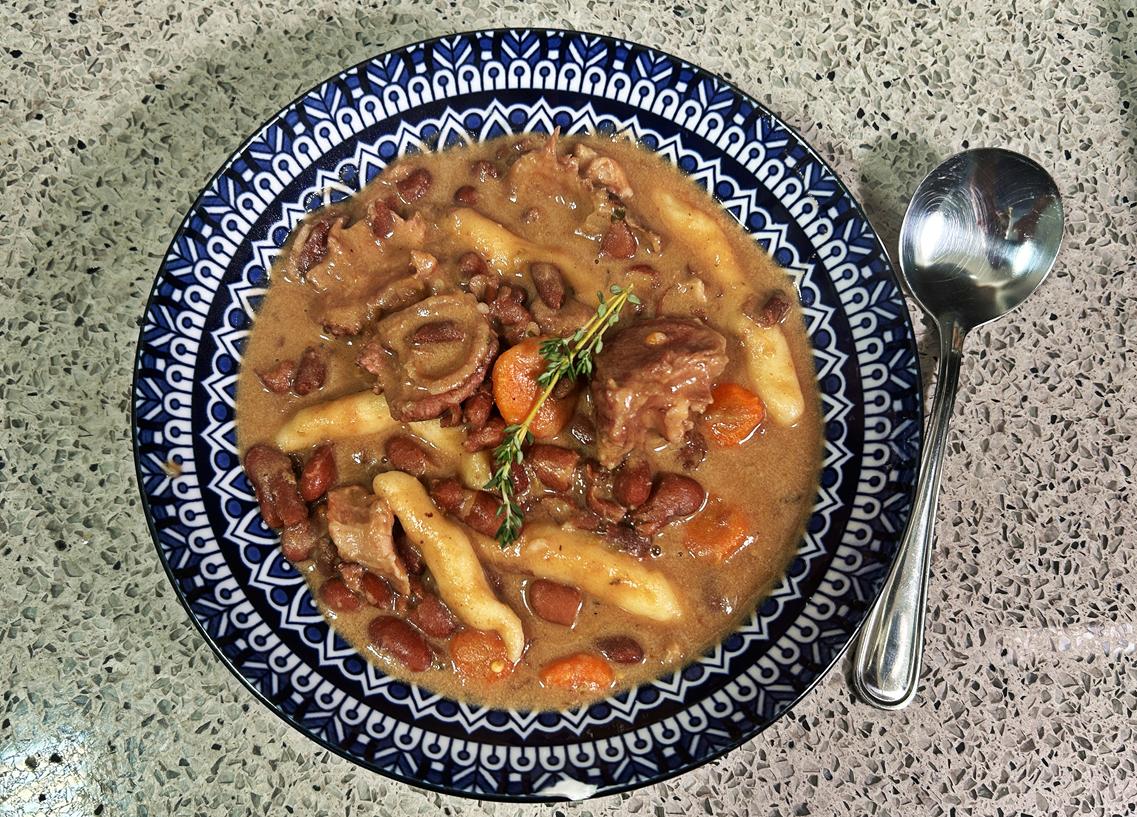 Traditional Caribbean Stew Peas (kidney beans) With Ham Bone